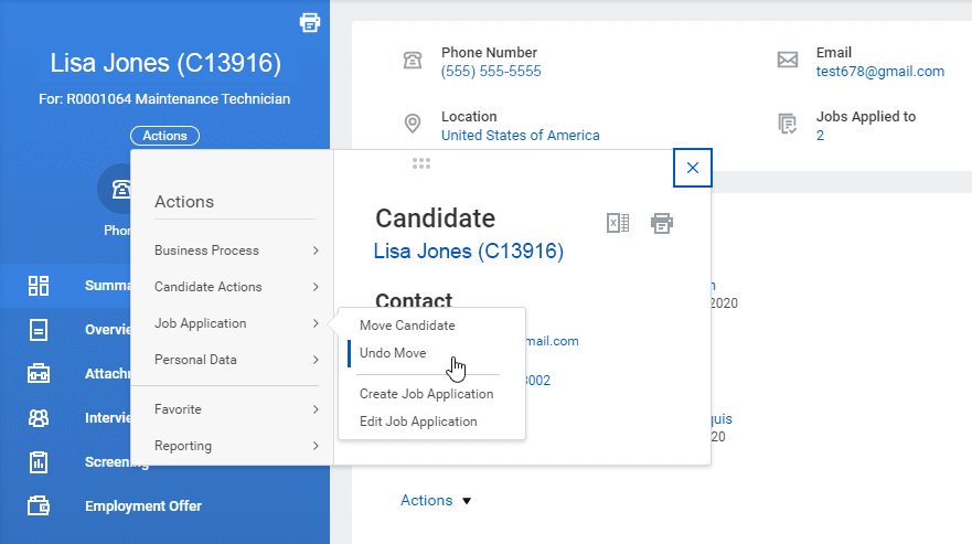 screenshot of moving a candidate after error