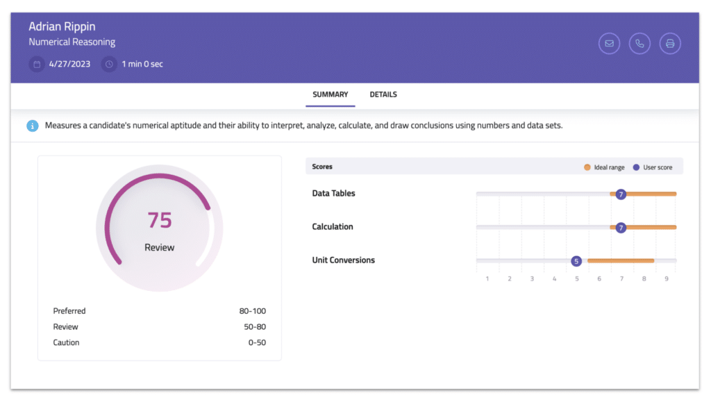 HighMatch Candidate Report