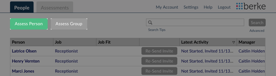 screenshot of invitation button