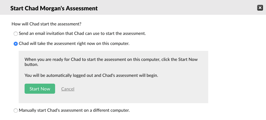 screenshot of starting on this computer option